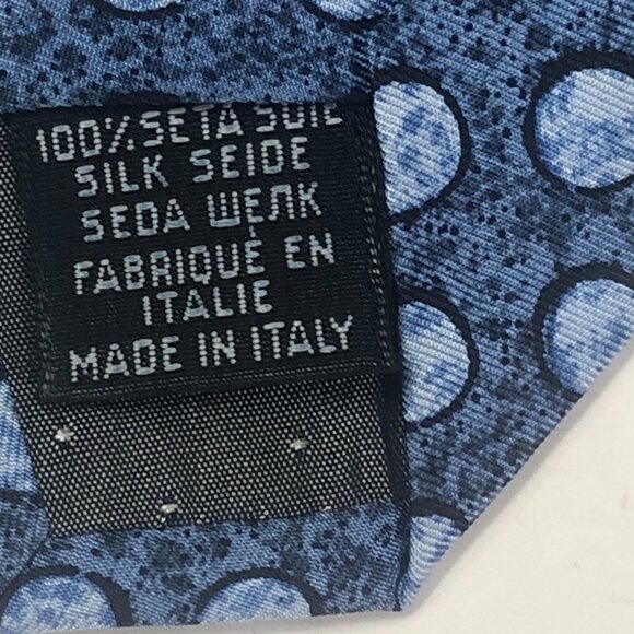 Gianfranco Ferre Tie Necktie Blue Polka Dot 100% Silk Made in Italy - Picture 7 of 7